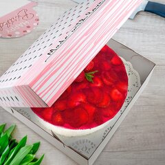 Preview: Kuchenkarton Tortenkarton mit Vollfarbdruck 'Made with Love' 28x28x10cm 