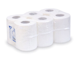 Preview: Putztuchrolle perforiert 100% Zellstoff 2-lagig Ø 13,5 x 19cm x 50m weiß 