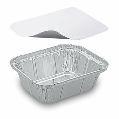 Alu-Servierschale Aluschale eckig 250ml inklusiv Deckel 