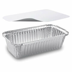 VEPATIM 10 Alu-Servierschale Aluschale eckig 900ml inklusive Deckel