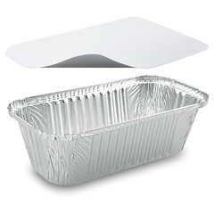 Alu-Servierschale Aluschale Grillschale eckig 1500ml inklusive Deckel 