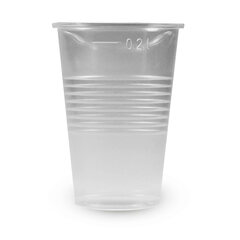 Trinkbecher transparent klar mit Eichstrich 0,2 l 200 ml PP 