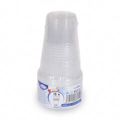 Preview: Trinkbecher transparent klar mit Eichstrich 0,2 l 200 ml PP 