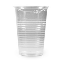 Trinkbecher transparent klar mit Eichstrich 0,3 l 300 ml PP 
