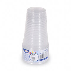 Preview: Trinkbecher transparent klar mit Eichstrich 0,3 l 300 ml PP 