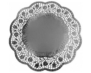 Deko-Tortenspitzen rund silber Ø 36 cm 