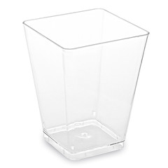 Fingerfood-Becher eckig klar 160 ml PS 5,8 x 5,8 x 7,6 cm 