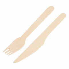 100x Holz-Gabeln und Messer 160mm lebensmittelecht umweltfreundlich je