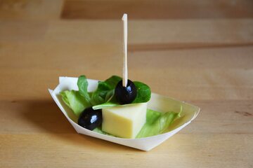 Preview: Fingerfood-Spieße aus Bambus GABEL 90 mm stabil und splitterfrei 