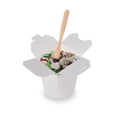 Preview: Holz Pommes-Frites Gabel Snackgabel Schaschlikgabeln 120mm robust 