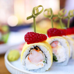 Preview: Fingerfood Spieße "Knoten" aus Bambus 6cm 