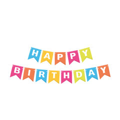 Papiergirlanden Geburtstag HAPPY BIRTHDAY bunt 16 x 20 cm Buchstaben + 5m Band