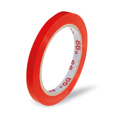 (EUR 0,01/m-EUR 0,02/m) Klebeband Beutelverschluß PVC 66m x 9mm rot Klebefilm