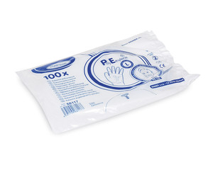 Preview: Einweghandschuhe aus HDPE gehämmert universal passend (L) 