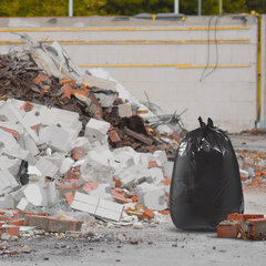 Preview: Bauschuttsack Schwerlastsack 100 µm schwarz 70 x 110 cm 120L 