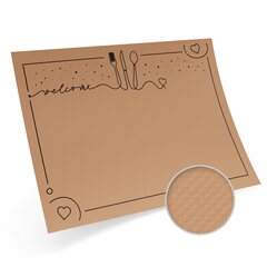 Tischset Platzset aus Kraftpapier 40 x 30 cm braun bedruckt "welcome" 