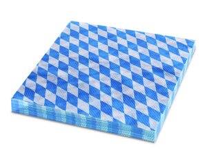 Servietten 1-lagig 33x33cm Bayerische Raute blau 