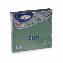 Preview: Servietten 33 x 33 cm 1/4-Falz 3-lagig dunkelgrün 