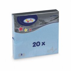 Preview: Servietten 33 x 33 cm 1/4-Falz 3-lagig hellblau 