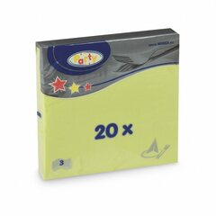 Preview: Servietten 33 x 33 cm 1/4-Falz 3-lagig gelbgrün 