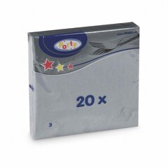 Preview: Servietten 33 x 33 cm 1/4-Falz 3-lagig grau 