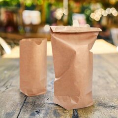 Preview: Kreuzbodenbeutel Kraftpapier FSC Mix 15 x 22 cm geeignet für 0,5kg 