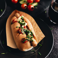 Preview: Papierbeutel braun ohne Druck für Hotdogs 19 x 10 cm 