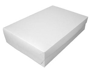 VEPATIM 50 Kuchenkarton Tortenkarton für Rouladen Blechkuchen 30x45x10cm weiß