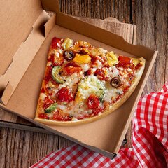 Preview: Pizzakarton aus Mikrowellpappe mit neutralem Motiv 20 x 20 x 4 cm 