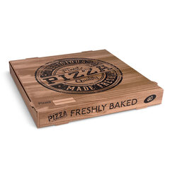 Pizzakarton aus Mikrowellpappe mit neutralem Motiv 33 x 33 x 4 cm 