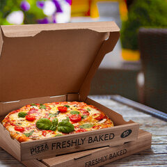 Preview: Pizzakarton aus Mikrowellpappe H4 mit neutralem Motiv für XXL Pizzen 50x50x5cm 