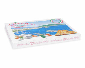 Pizzakarton aus Mikrowellpappe mit neutralem Motiv 60 x 40 x 5 cm 
