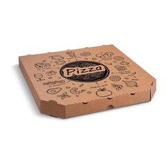 Pizzakarton aus Mikrowellpappe mit neutralem Motiv 32 x 32 x 3 cm 
