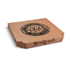 Pizzakarton aus Mikrowellpappe mit neutralem Motiv 33 x 33 x 3 cm 
