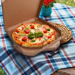 Preview: Pizzakarton aus Mikrowellpappe mit neutralem Motiv 32 x 32 x 3 cm 