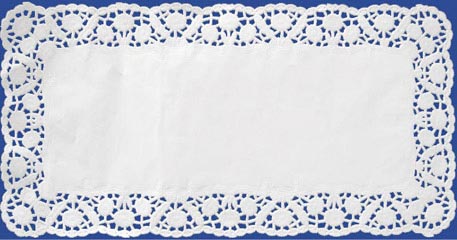 Deko-Tortenspitzen eckig weiß 20 x 40 cm,