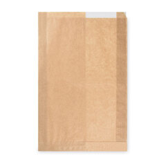 Papierfaltenbeutel Papiertüten mit Fenster braun 22+5 x 34cm Brotlaib 