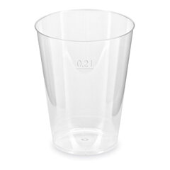 Trinkglas Trinkbecher Plastikbecher glasklar mit Eichstrich bei 200ml 