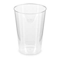 Trinkglas Trinkbecher Plastikbecher glasklar mit Eichstrich bei 250ml 