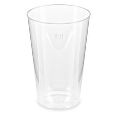 Trinkglas Trinkbecher Plastikbecher glasklar mit Eichstrich bei 400ml 