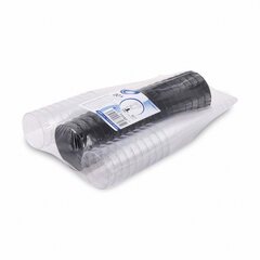 Preview: Einweg-Sektglas Champagnerglas glasklar mit schwarzem Fuß 100ml PS 