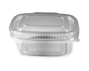 Feinkostbecher klar mit angehängtem Deckel 375 ml PP 