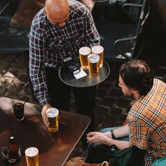 Preview: Gastro Serviertablett rund schwarz Ø37 x 3 cm