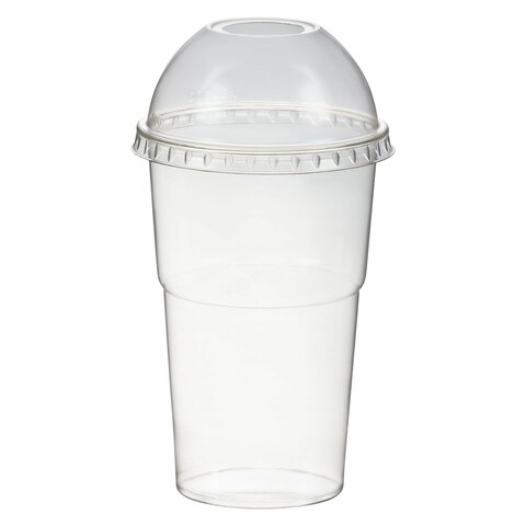 VEPATIM 50 Smoothiebecher + Domdeckel mit Öffnung 200 ml Ø 78mm PET glasklar