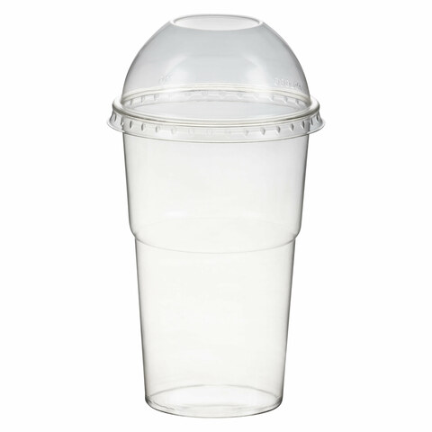 VEPATIM 50 Smoothiebecher Dessertbecher + Domdeckel 200 ml Ø78mm PET glasklar