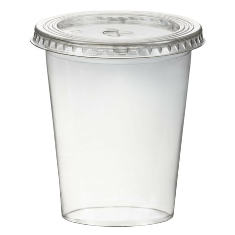 VEPATIM 50 Smoothiebecher inkl. Deckel mit Schlitz 300 ml Ø 95mm PET glasklar