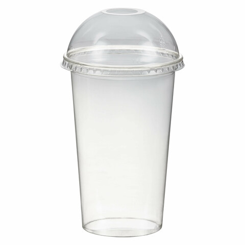 VEPATIM 50 Smoothiebecher + Domdeckel mit Öffnung 400 ml Ø 95mm PET glasklar
