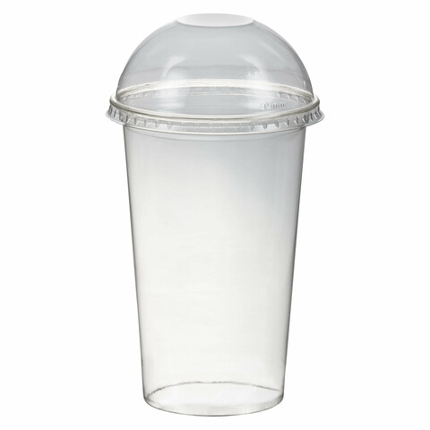 VEPATIM 50 Smoothiebecher Dessertbecher + Domdeckel 400 ml Ø95mm PET glasklar