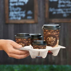 Preview: VEPATIM 100 Getränkehalter Tragetablett Becherhalter 4 Becher Coffee to Go 22x22cm 