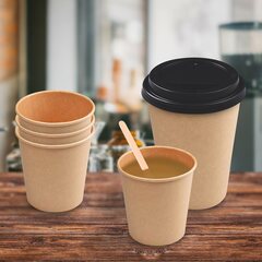 Preview: Heiß- und Kaltgetränkebecher Pappbecher braun 80 ml 110 ml 'XS' Ø 62mm 